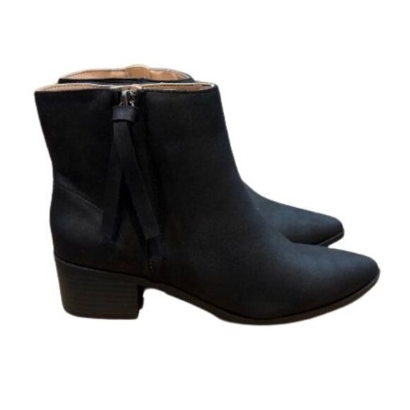 Journee Collection “Sadiya” Faux Suede Pointed Toe Booties in Black – Size 8.5 - Picture 1 of 8